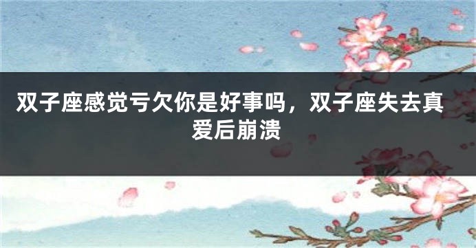 双子座感觉亏欠你是好事吗，双子座失去真爱后崩溃