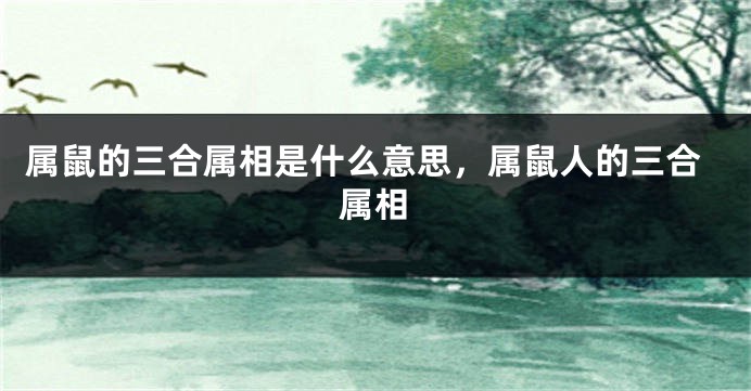 属鼠的三合属相是什么意思，属鼠人的三合属相