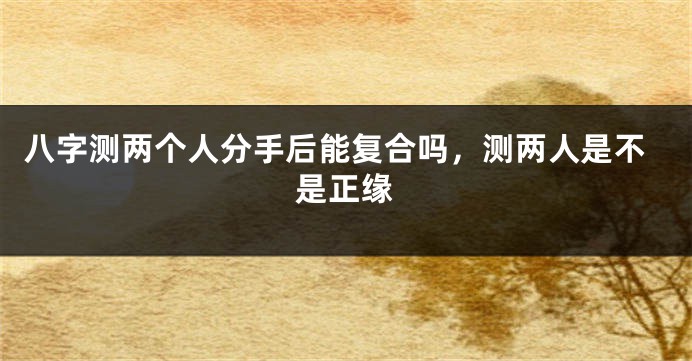 八字测两个人分手后能复合吗，测两人是不是正缘