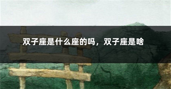 双子座是什么座的吗，双子座是啥