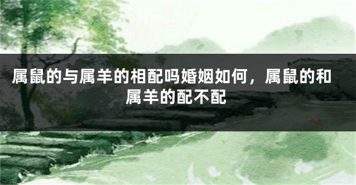 属鼠的与属羊的相配吗婚姻如何，属鼠的和属羊的配不配