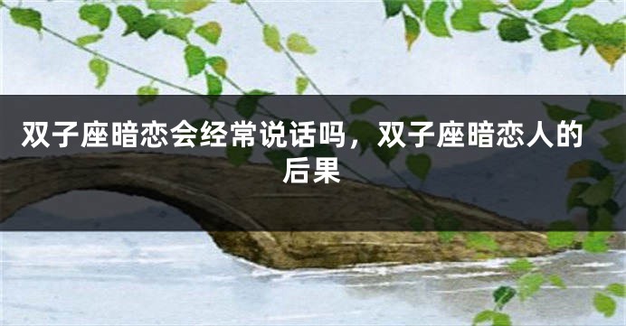 双子座暗恋会经常说话吗，双子座暗恋人的后果