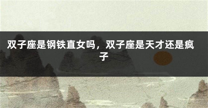 双子座是钢铁直女吗，双子座是天才还是疯子