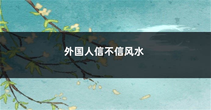 外国人信不信风水