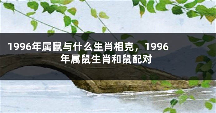 1996年属鼠与什么生肖相克,1996年属鼠生肖和鼠配对