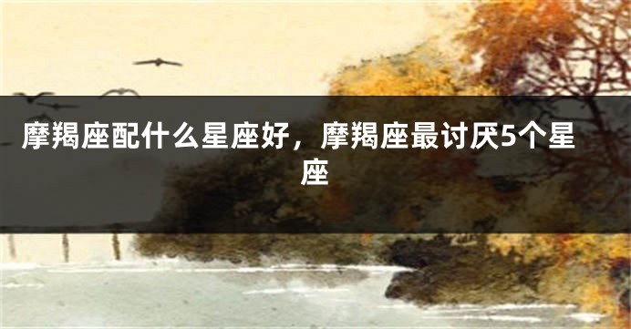 摩羯座配什么星座好，摩羯座最讨厌5个星座