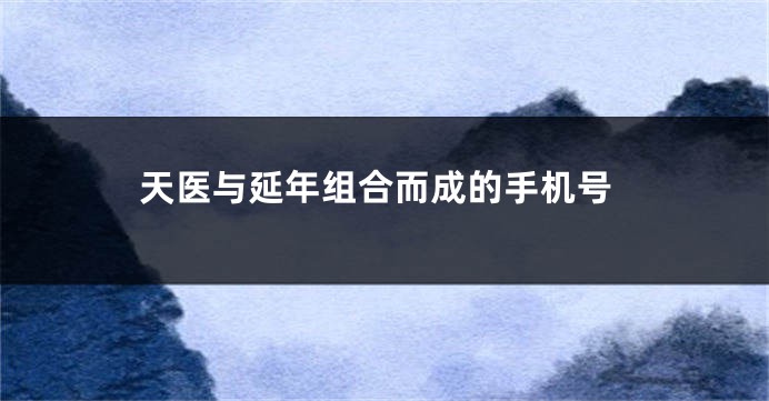 天医与延年组合而成的手机号