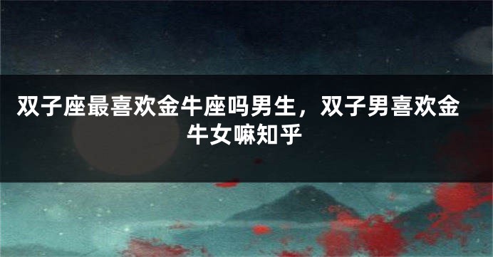 双子座最喜欢金牛座吗男生，双子男喜欢金牛女嘛知乎