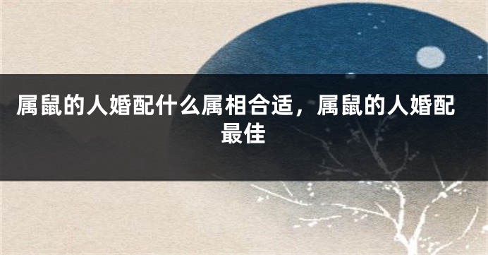 属鼠的人婚配什么属相合适，属鼠的人婚配最佳
