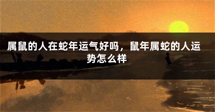 属鼠的人在蛇年运气好吗，鼠年属蛇的人运势怎么样