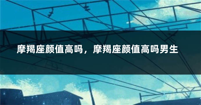 摩羯座颜值高吗，摩羯座颜值高吗男生