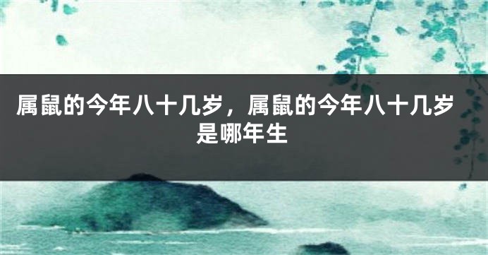 属鼠的今年八十几岁，属鼠的今年八十几岁是哪年生