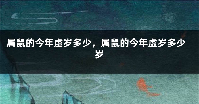 属鼠的今年虚岁多少，属鼠的今年虚岁多少岁