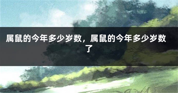 属鼠的今年多少岁数，属鼠的今年多少岁数了