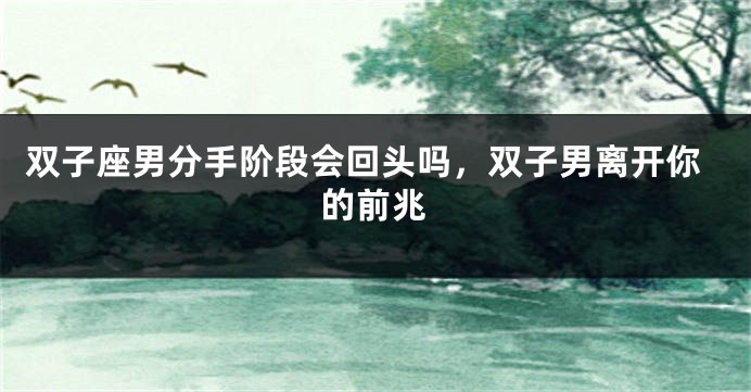 双子座男分手阶段会回头吗，双子男离开你的前兆