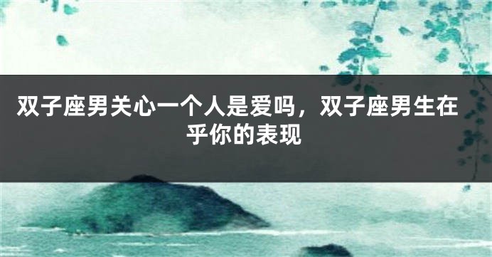 双子座男关心一个人是爱吗,双子座男生在乎你的表现