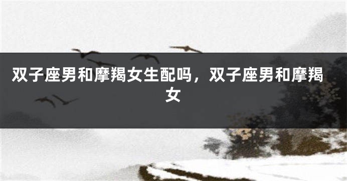双子座男和摩羯女生配吗，双子座男和摩羯女
