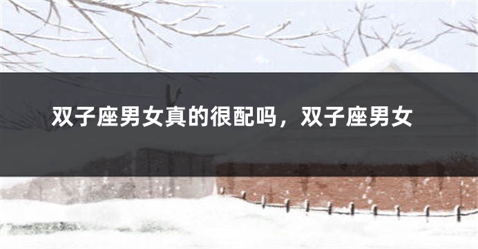 双子座男女真的很配吗，双子座男女