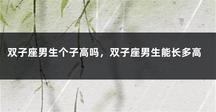 双子座男生个子高吗，双子座男生能长多高