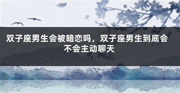 双子座男生会被暗恋吗，双子座男生到底会不会主动聊天