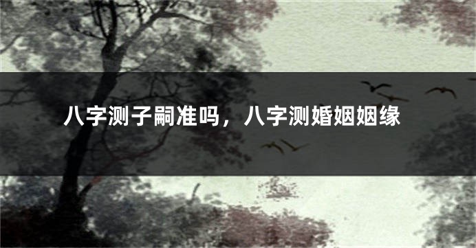八字测子嗣准吗，八字测婚姻姻缘