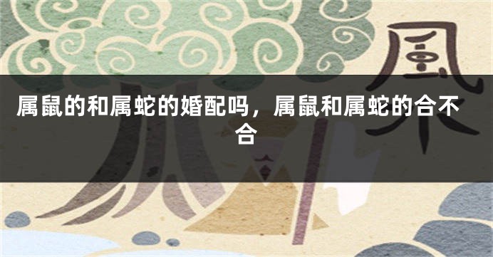 属鼠的和属蛇的婚配吗，属鼠和属蛇的合不合