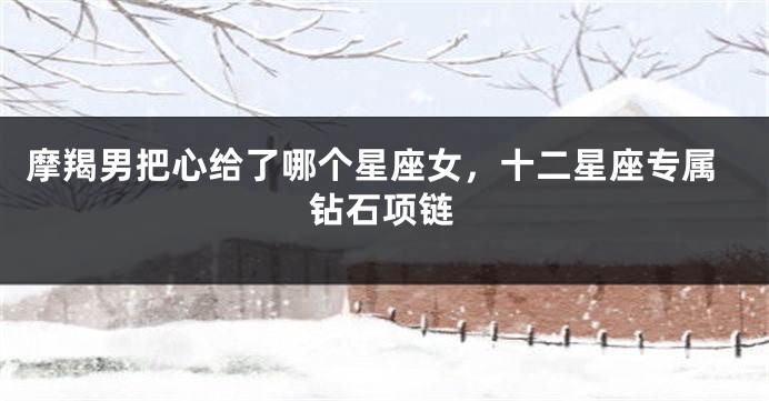 摩羯男把心给了哪个星座女，十二星座专属钻石项链
