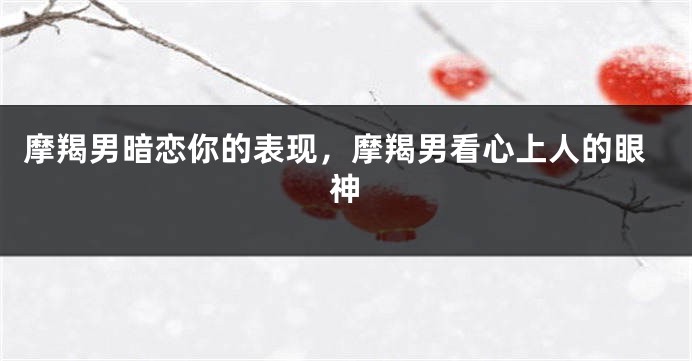 摩羯男暗恋你的表现，摩羯男看心上人的眼神