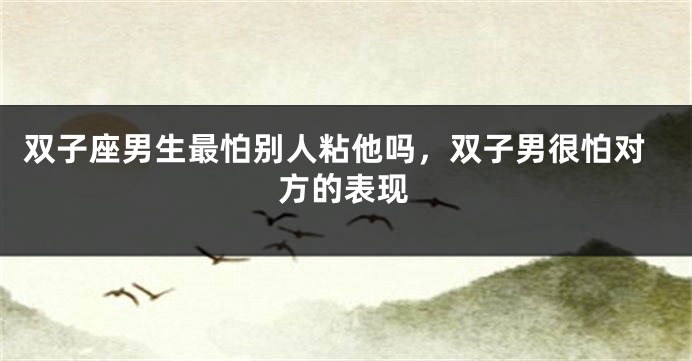 双子座男生最怕别人粘他吗，双子男很怕对方的表现