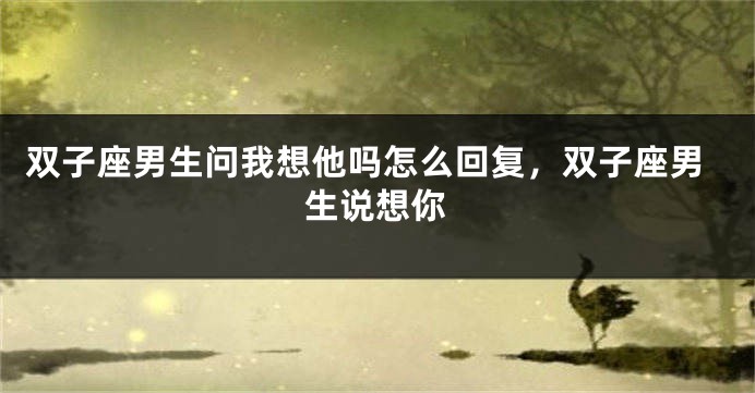 双子座男生问我想他吗怎么回复，双子座男生说想你