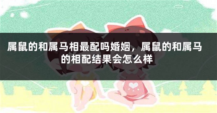 属鼠的和属马相最配吗婚姻，属鼠的和属马的相配结果会怎么样
