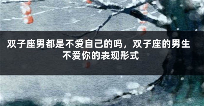 双子座男都是不爱自己的吗，双子座的男生不爱你的表现形式