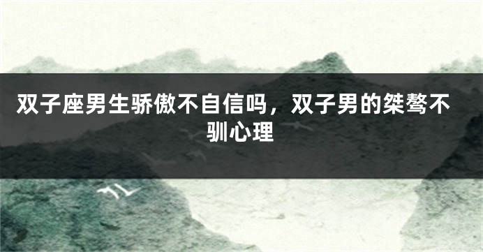 双子座男生骄傲不自信吗，双子男的桀骜不驯心理