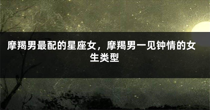 摩羯男最配的星座女，摩羯男一见钟情的女生类型