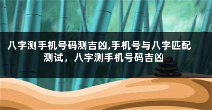八字测手机号码测吉凶,手机号与八字匹配测试,八字测手机号码吉凶
