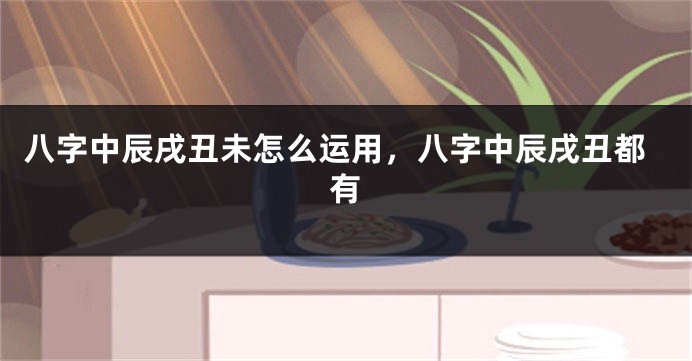 八字中辰戌丑未怎么运用，八字中辰戌丑都有