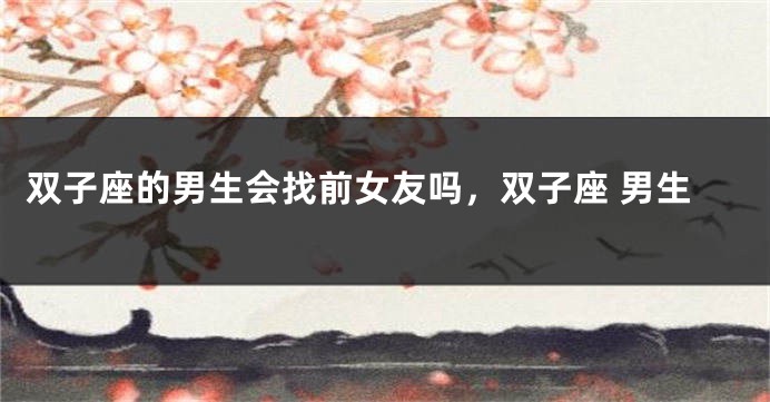 双子座的男生会找前女友吗，双子座 男生