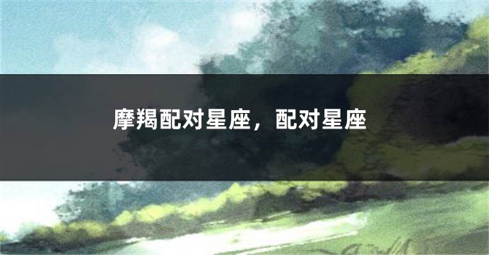 摩羯配对星座，配对星座