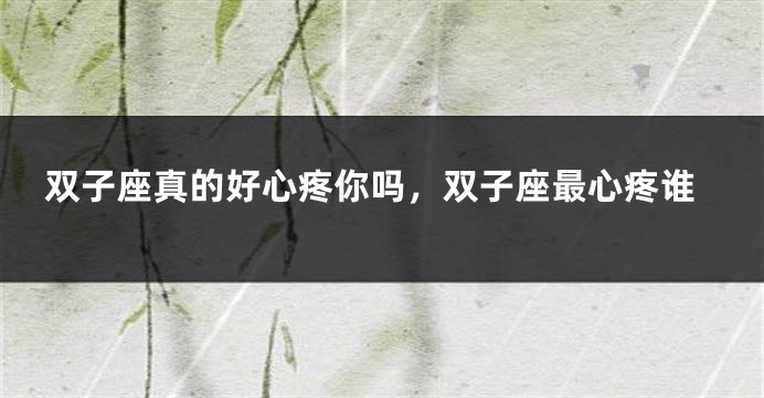 双子座真的好心疼你吗，双子座最心疼谁