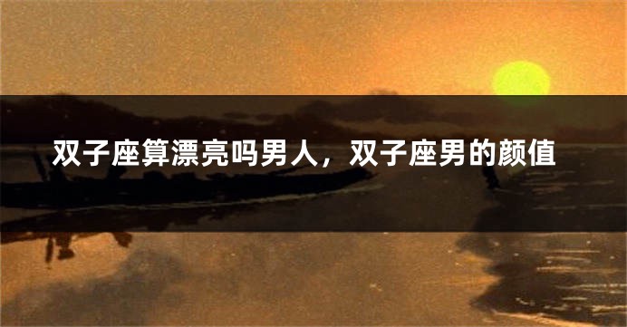 双子座算漂亮吗男人，双子座男的颜值