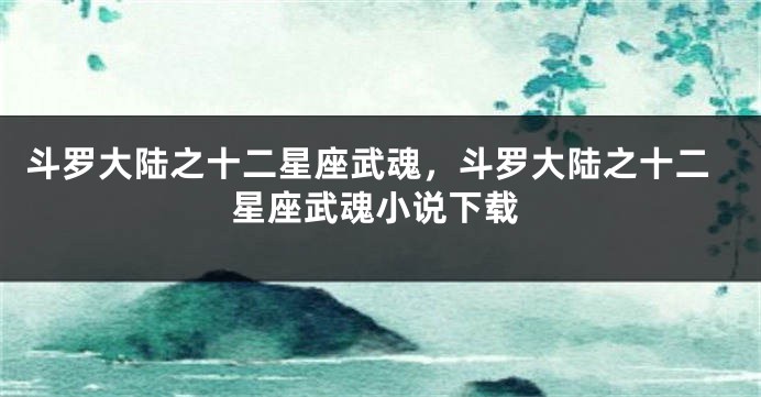 斗罗大陆之十二星座武魂，斗罗大陆之十二星座武魂小说下载