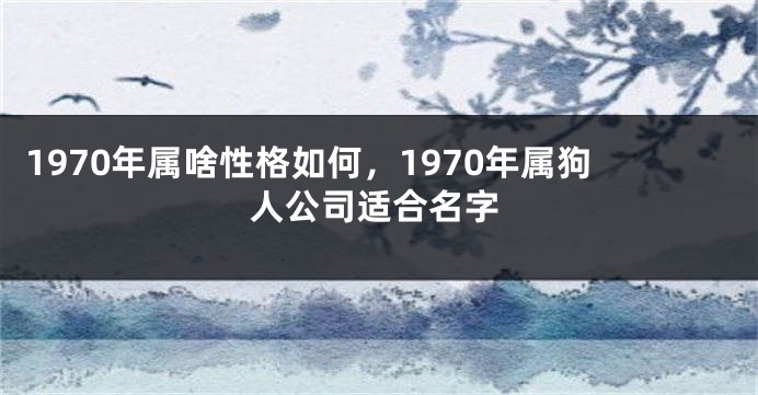 1970年属啥性格如何，1970年属狗人公司适合名字
