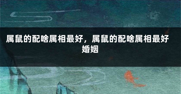 属鼠的配啥属相最好，属鼠的配啥属相最好婚姻
