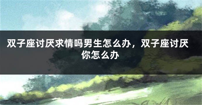双子座讨厌求情吗男生怎么办，双子座讨厌你怎么办