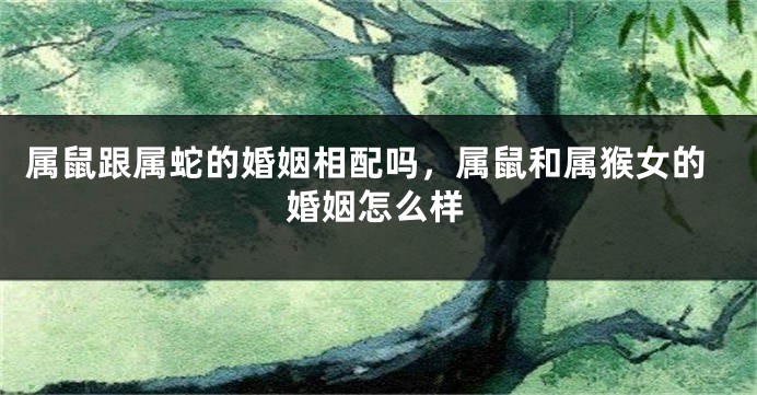 属鼠跟属蛇的婚姻相配吗，属鼠和属猴女的婚姻怎么样