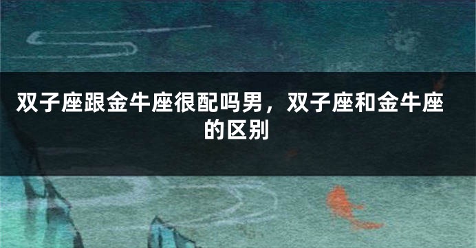 双子座跟金牛座很配吗男，双子座和金牛座的区别
