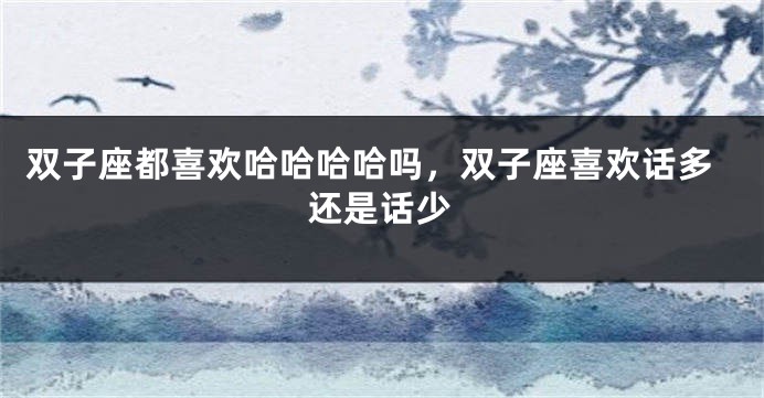 双子座都喜欢哈哈哈哈吗，双子座喜欢话多还是话少