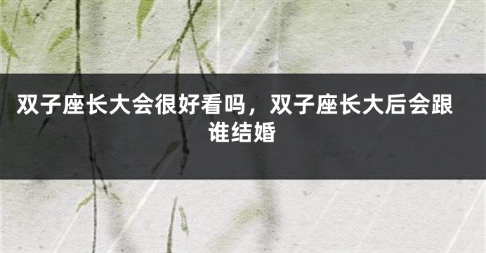 双子座长大会很好看吗，双子座长大后会跟谁结婚