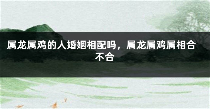 属龙属鸡的人婚姻相配吗，属龙属鸡属相合不合