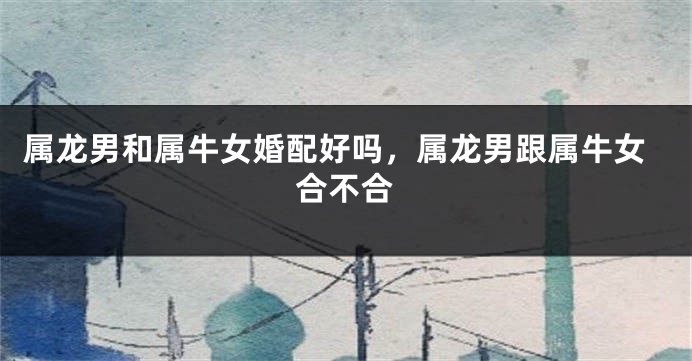 属龙男和属牛女婚配好吗，属龙男跟属牛女合不合